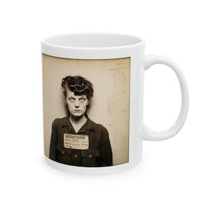 Margarette Mugshot Mug: 1920s-1940s Ceramic Coffee Cup