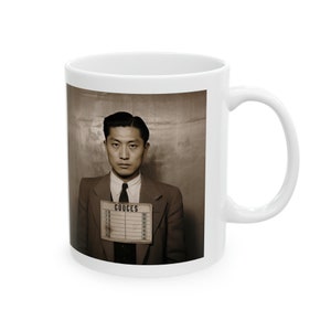 1920s Huang Mugshot Coffee Mug: Quirky Gift