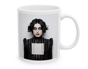 Gothic Mug: Emo Girl Portrait Coffee Cup