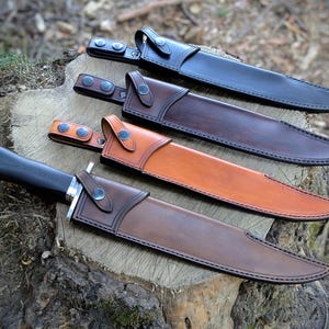 Handmade Leather Sheath for Cold Steel Natchez Bowie