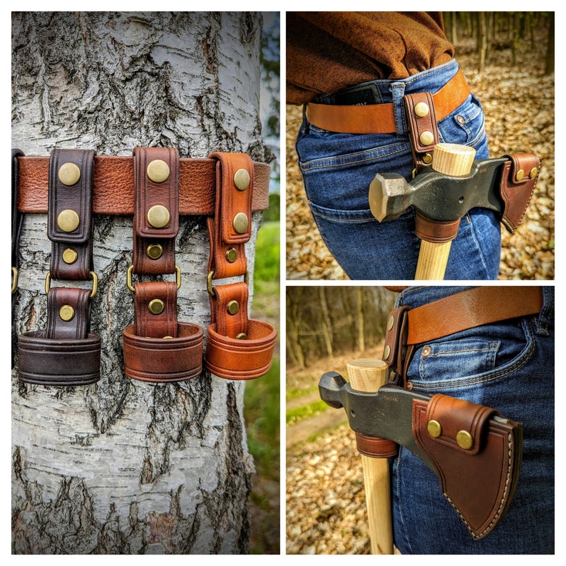 Handmade Leather Axe Belt Loop Holder - Etsy