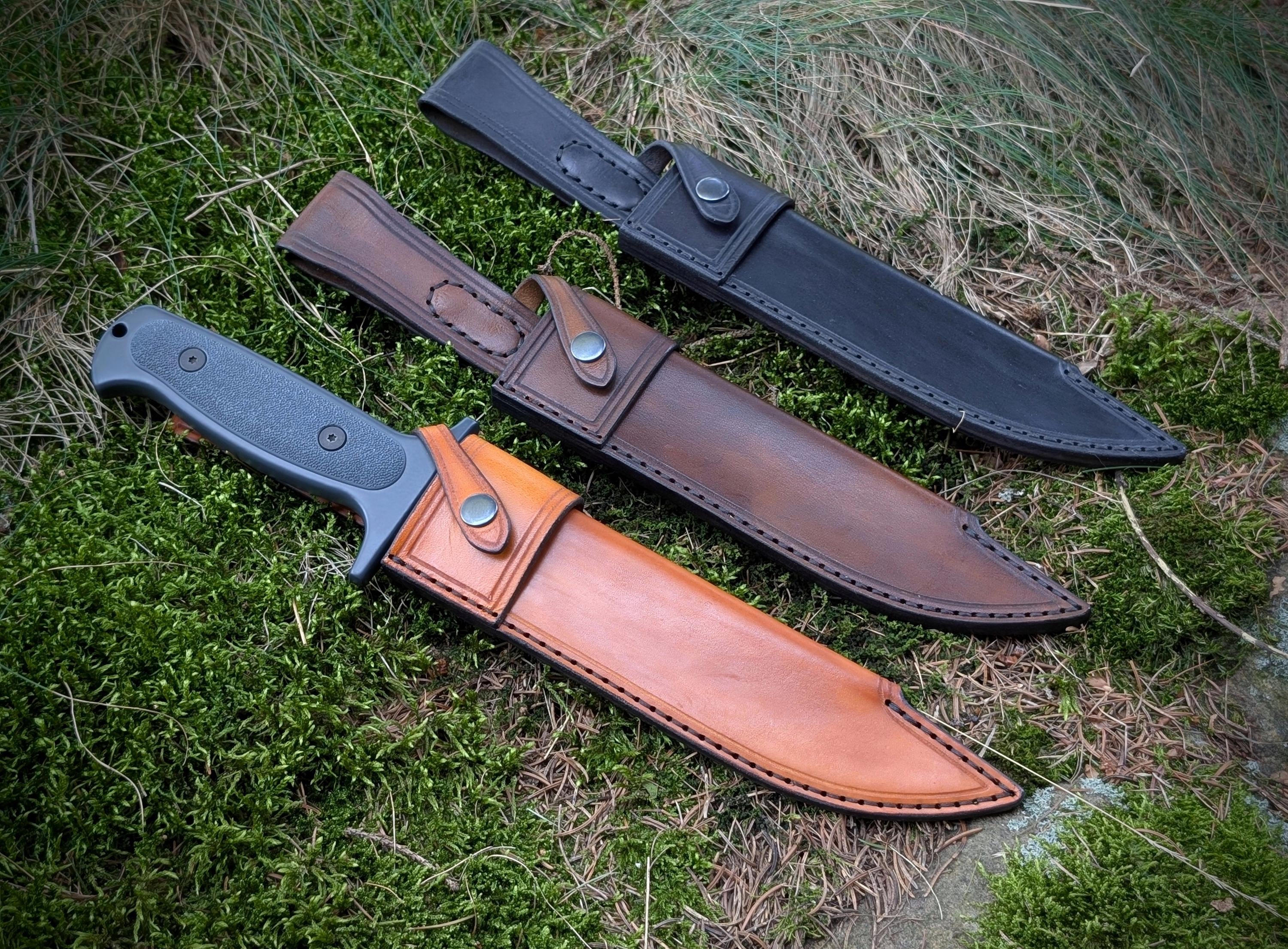 Handmade Leather Sheath for Drop Forged Survivalist Cold Steel