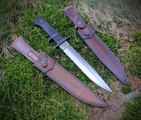 Fodero In Pelle Per Daga Lama 30cm - Bushcraft Survival WW2 Militaria - Mukshy UK