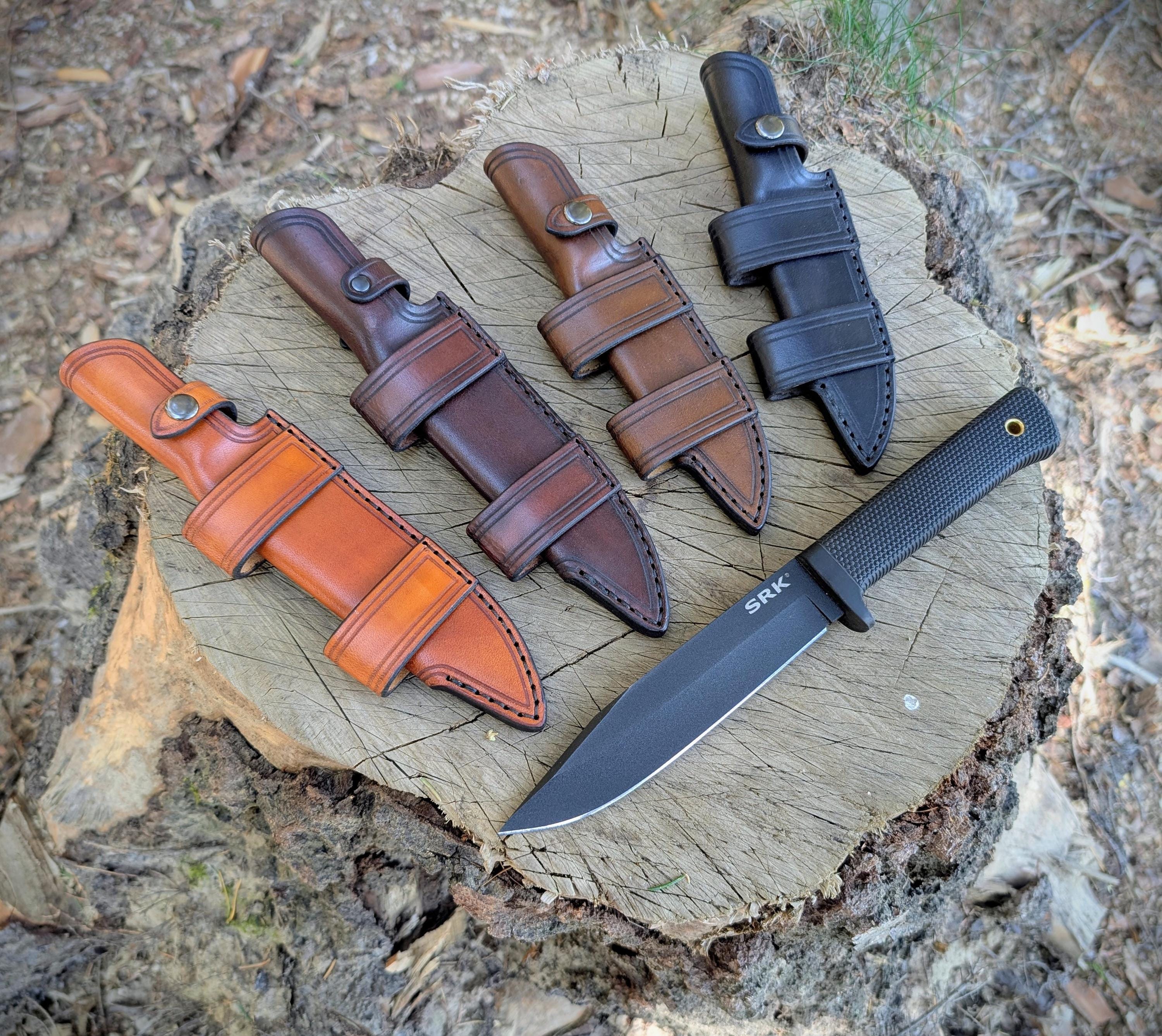 Handmade Leather Horizontal Sheath: Cold Steel SRK/SRK Compact