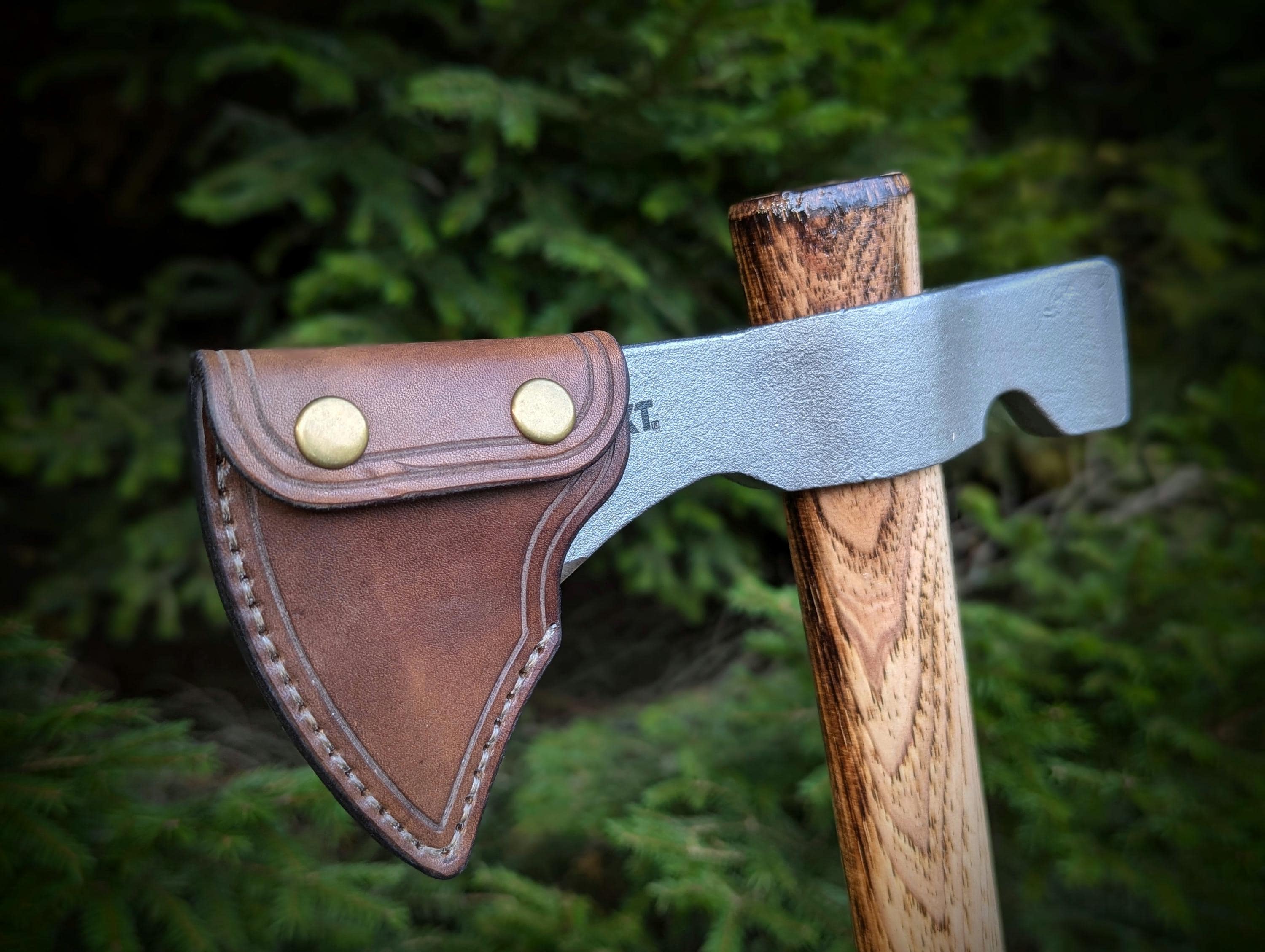 CRKT Wood Chogan T-hawk Hatchet Leather Sheath, Handmade !only