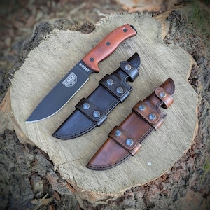 Leather Horizontal Sheath for ESEE 6 Knife, Scout Carry Sheath