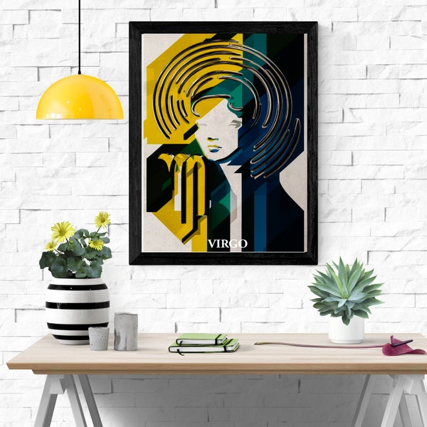 Astrological Virgo Poster-Abstract Virgo Gift Poster,Quote Wall Art, Zodiac Art Poster, Horoscope Poster, Modern Art Poster-Instant Download