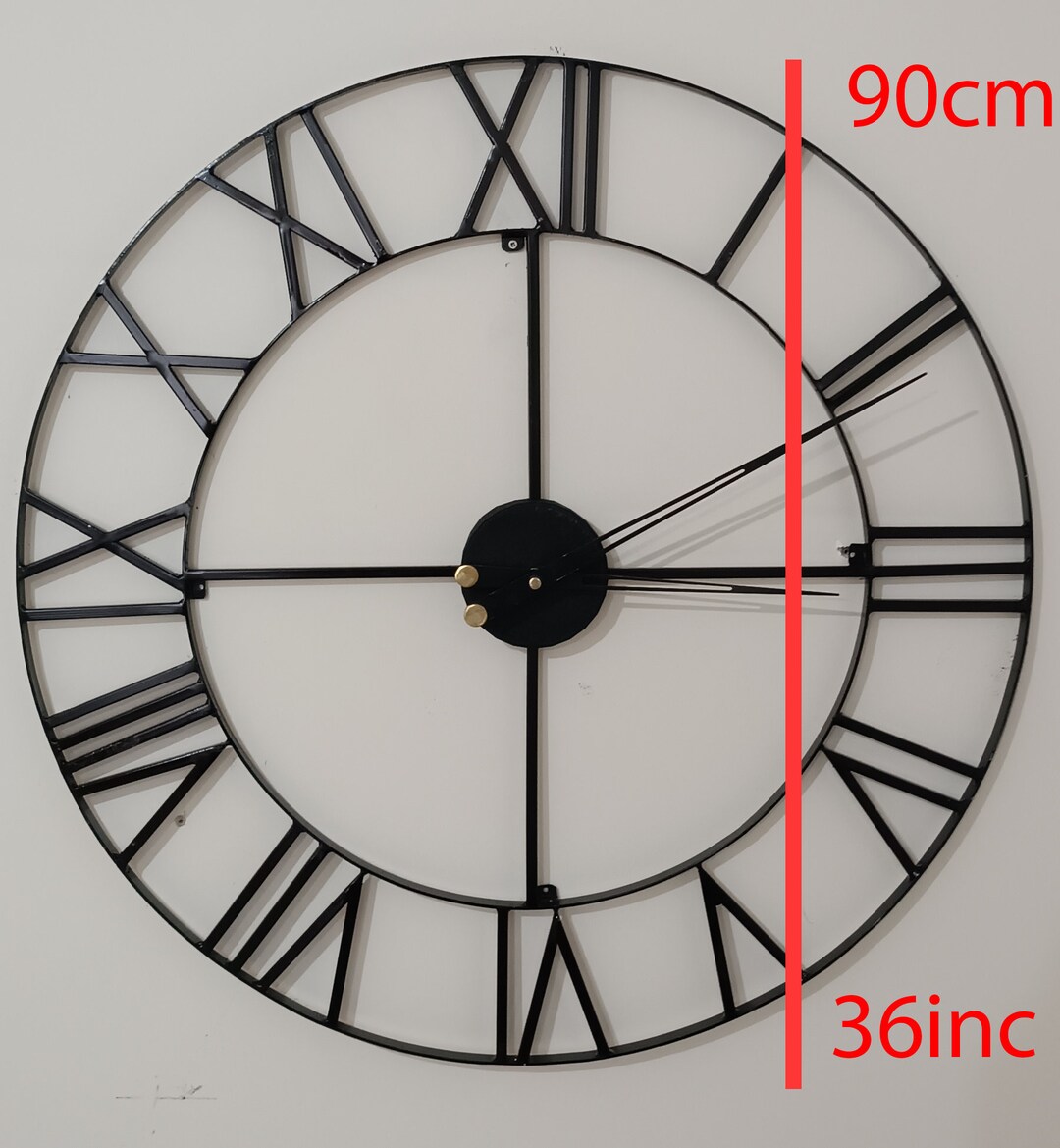 Large Wall Clock Pure Metal Vintage Decorative Large Oversized - Etsy