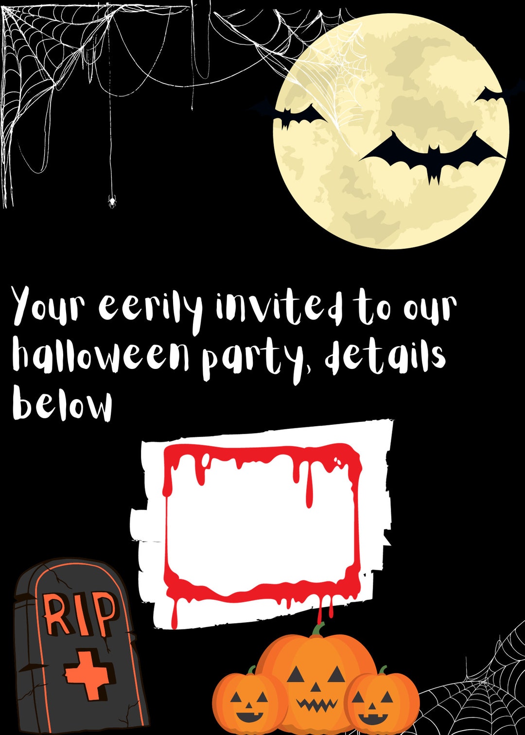 Spooky Halloween Party Invitations Etsy