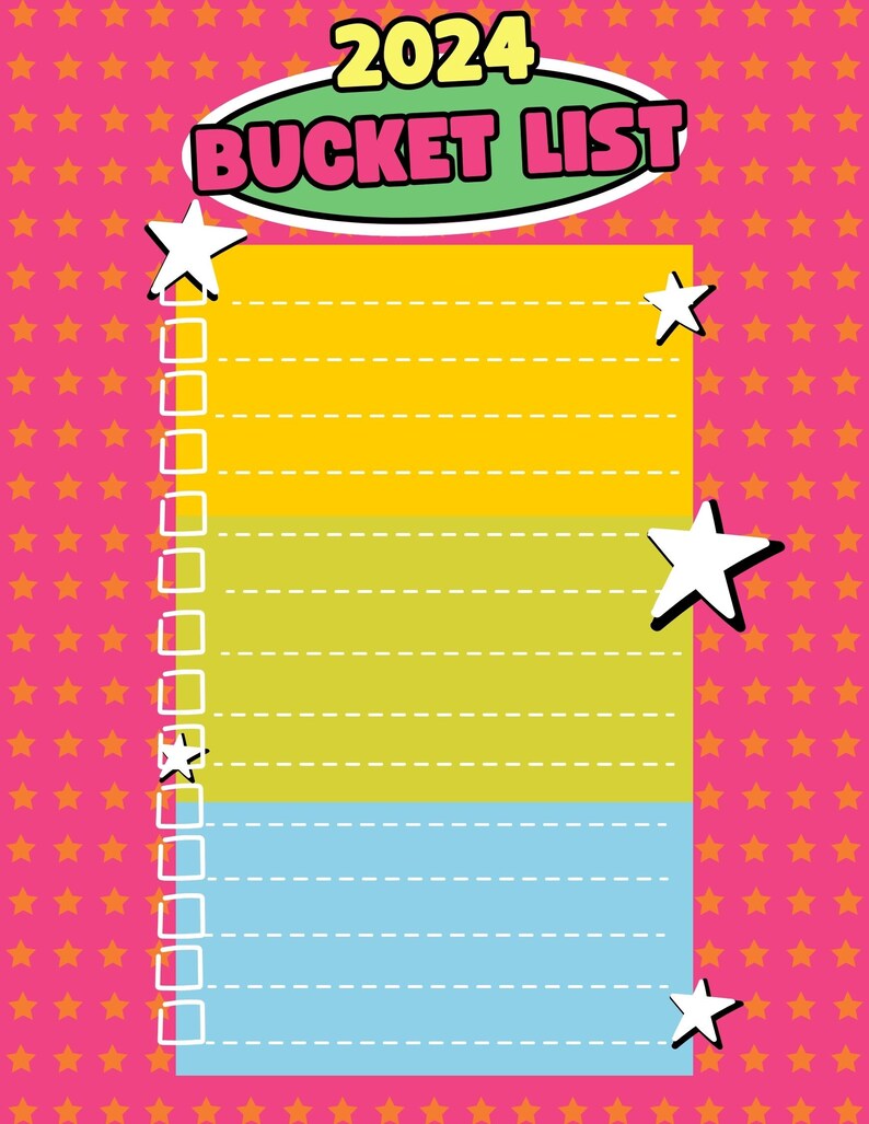 2025 Bucket List Printable & Fillable Etsy