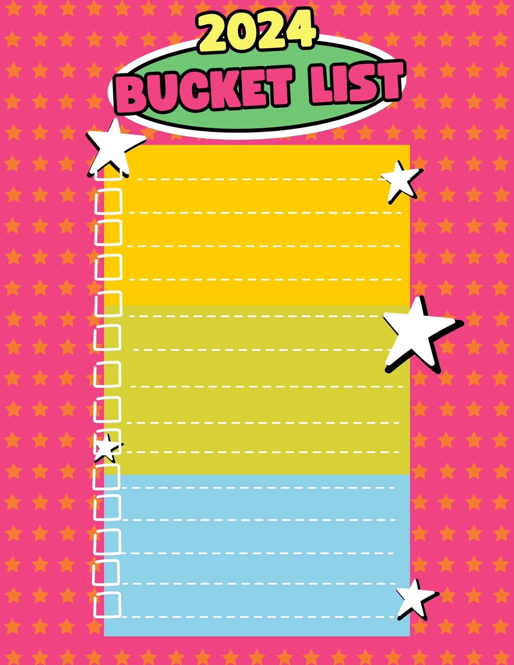2024 Bucket List Printable & Fillable Etsy Australia