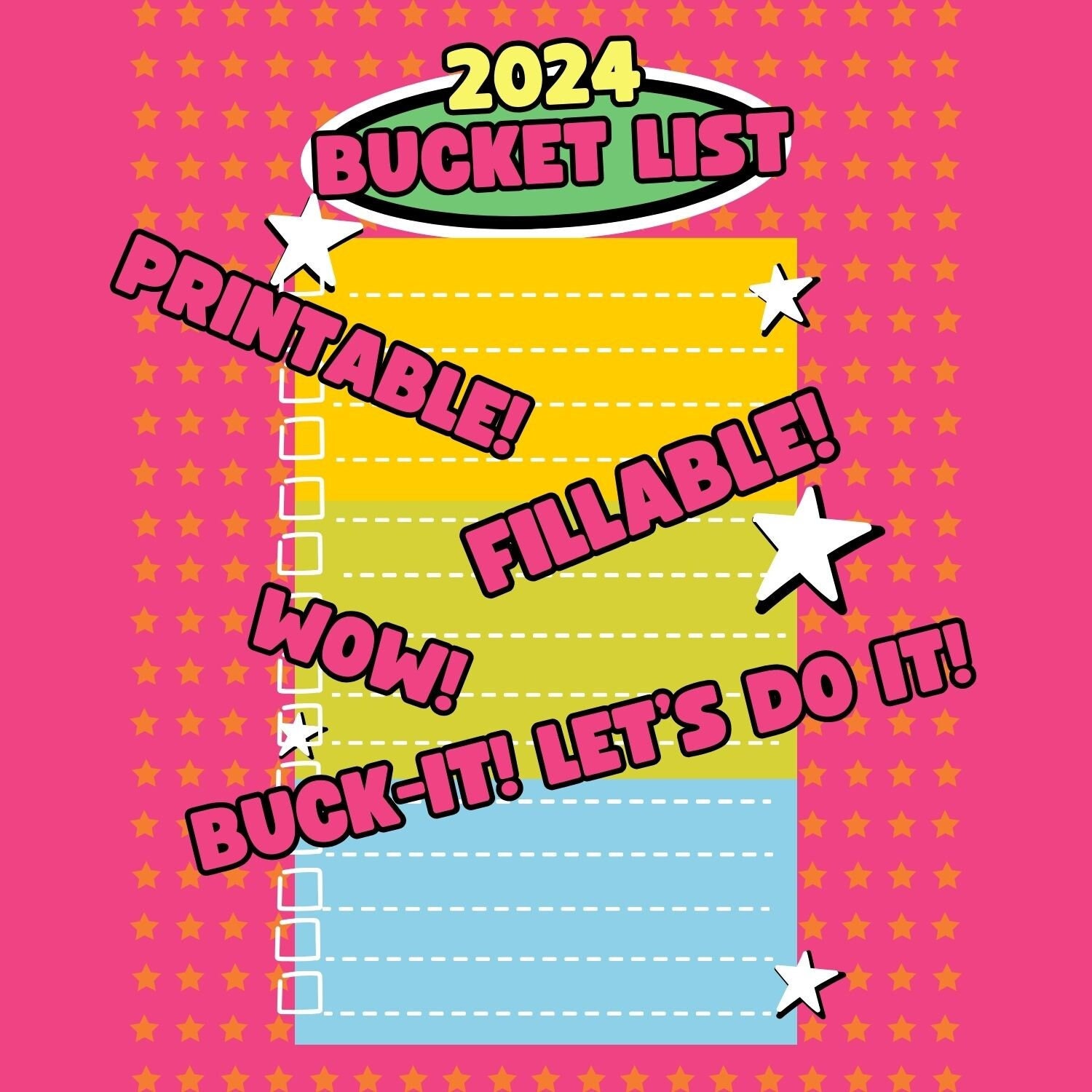 2024 Bucket List Printable & Fillable Etsy Australia