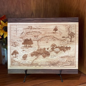 Winnie The Pooh 100 Acre Woods - This Beautifully Engraved Pooh Inspired Wooden Plaque Looks Great In Any Child&#39;s Room. Unique Home Decor.