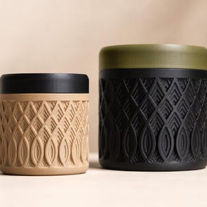 3D Printed Decorative Storage Jar with Lid | Modern Geometric Container | Desk Organiser | Minimalist Home Décor | Gift