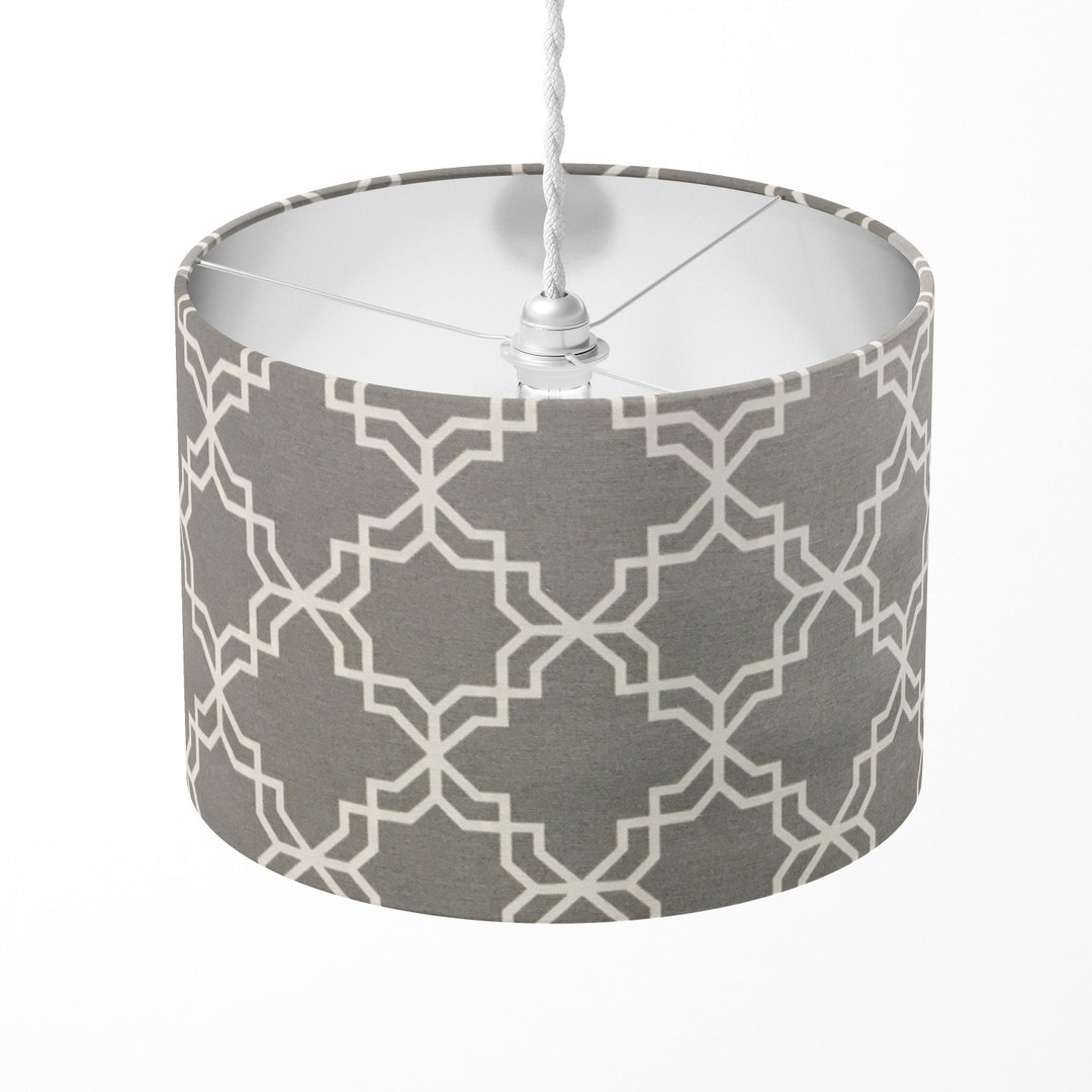 Moroccan Lampshade Grey Lamp Shade Oriental Lampshade Tile Etsy