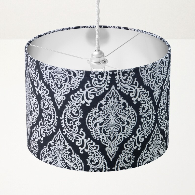 Damask Lamp Shade, Black and White Lampshade, Victorian Lampshade ...