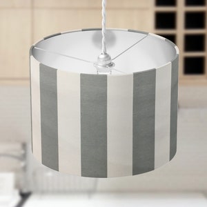 Grey Lampshade, Modern Lamp Shade, Stripe Lampshade, Contemporary Bohemian Rustic Geometric Country Bedroom Living Room Kitchen Lampshade