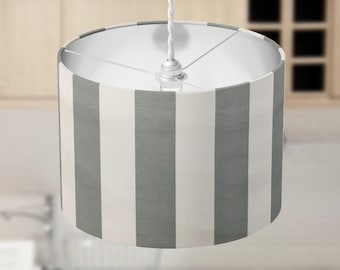 Grey Lampshade, Modern Lamp Shade, Stripe Lampshade, Contemporary Bohemian Rustic Geometric Country Bedroom Living Room Kitchen Lampshade