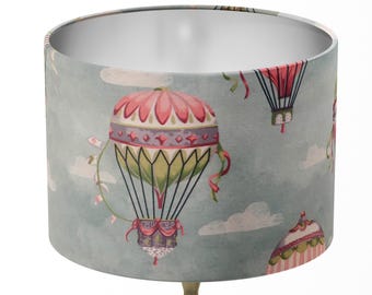 Hot Air Balloon Lampshade, Baby Blue Lampshade, Sky Lampshade, Cloud Children Nursery Baby Kids Watercolour Table Ceiling Floor Lampshade