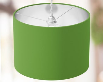 Lime Green Lampshade, Bright Green Lamp Shade, Pistachio Lampshade, Retro Luxury Plain Drum Table Ceiling Floor Pendant Bedroom Lampshade