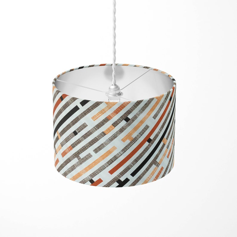 Modern Lampshade, Abstract Lamp Shade, Burnt Orange Lampshade ...