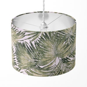 Tropical Lampshade, Leaf Lamp Shade, Green Light Shade, Jungle Botanical Exotic Hawaiian Boho Table Floor Ceiling Drum Home Decor Lampshade