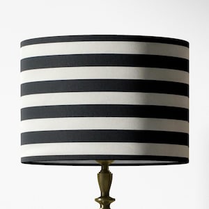 Black White Stripe Lamp Shade, Monochrome Lampshade, Circus Lampshade, Modern Table Ceiling Pendant Floor Bedroom Standard Drum Lampshade