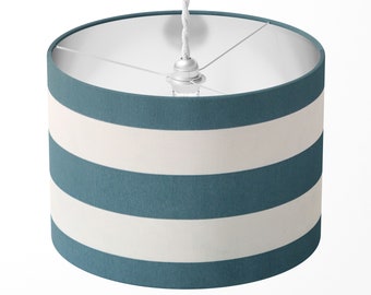 Teal Lampshade, Duck Egg Lamp Shade, Green Light Shade, Horizontal Stripe Modern Contemporary 20cm 30cm 40cm Pattern Decorative Lampshade
