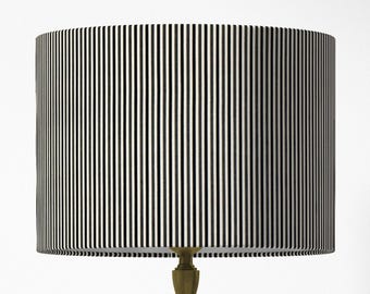 Black Stripe Lampshade, Pinstripe Light Shade, Contemporary Lampshade, Monochrome Ticking Table Ceiling Floor Pendant Bedroom Drum Lampshade
