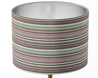 Dusky Pink Lampshade, Dusty Rose Lampshade, Stripe Lamp Shade, Blush Pink Beige Modern Contemporary Table Floor Ceiling Bedroom Lampshade