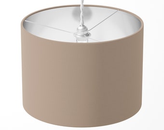 Pantalla beige, pantalla de lámpara taupe, pantalla de lámpara de piedra, piso colgante de techo de mesa de tambor marrón hecho a mano estándar UNO Lampshade regalo de decoración del hogar