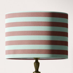 Pink Stripe Lampshade, Blush Pink Lampshade, Dusky Light Pink Country Cottage Farmhouse Lampshade Table Floor Lamp Ceiling Pendant Bedroom