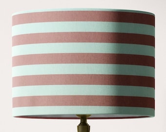 Pink Stripe Lampshade, Blush Pink Lampshade, Dusky Light Pink Country Cottage Farmhouse Lampshade Table Floor Lamp Ceiling Pendant Bedroom