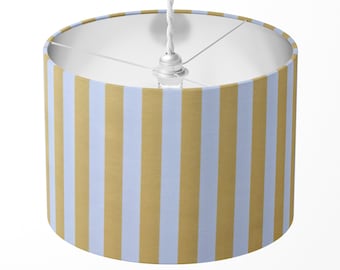 Yellow Lampshade, Stripe Lamp Shade, Farmhouse Lampshade, Country Cottage Cotton Fabric Table Floor Ceiling Pendant Bedroom Hall Lampshade