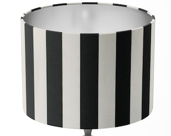 Stripe Lampshade, Black White Lampshade, Contemporary Geometric Boho Monochrome Cylinder Table Ceiling Pendant Lampshade Room Decor Gift