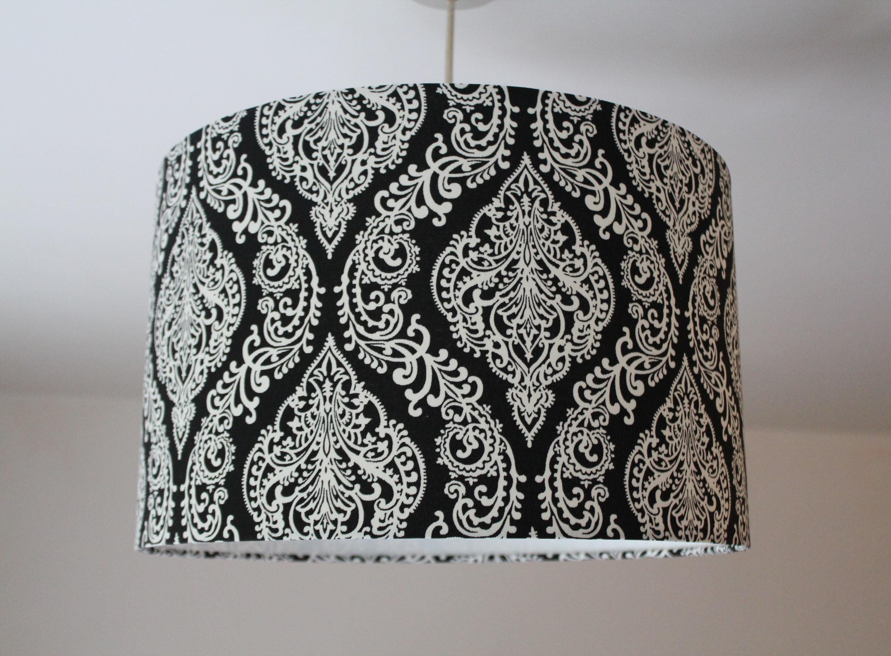 Damask Lamp Shade, Black and White Lampshade, Victorian Lampshade ...