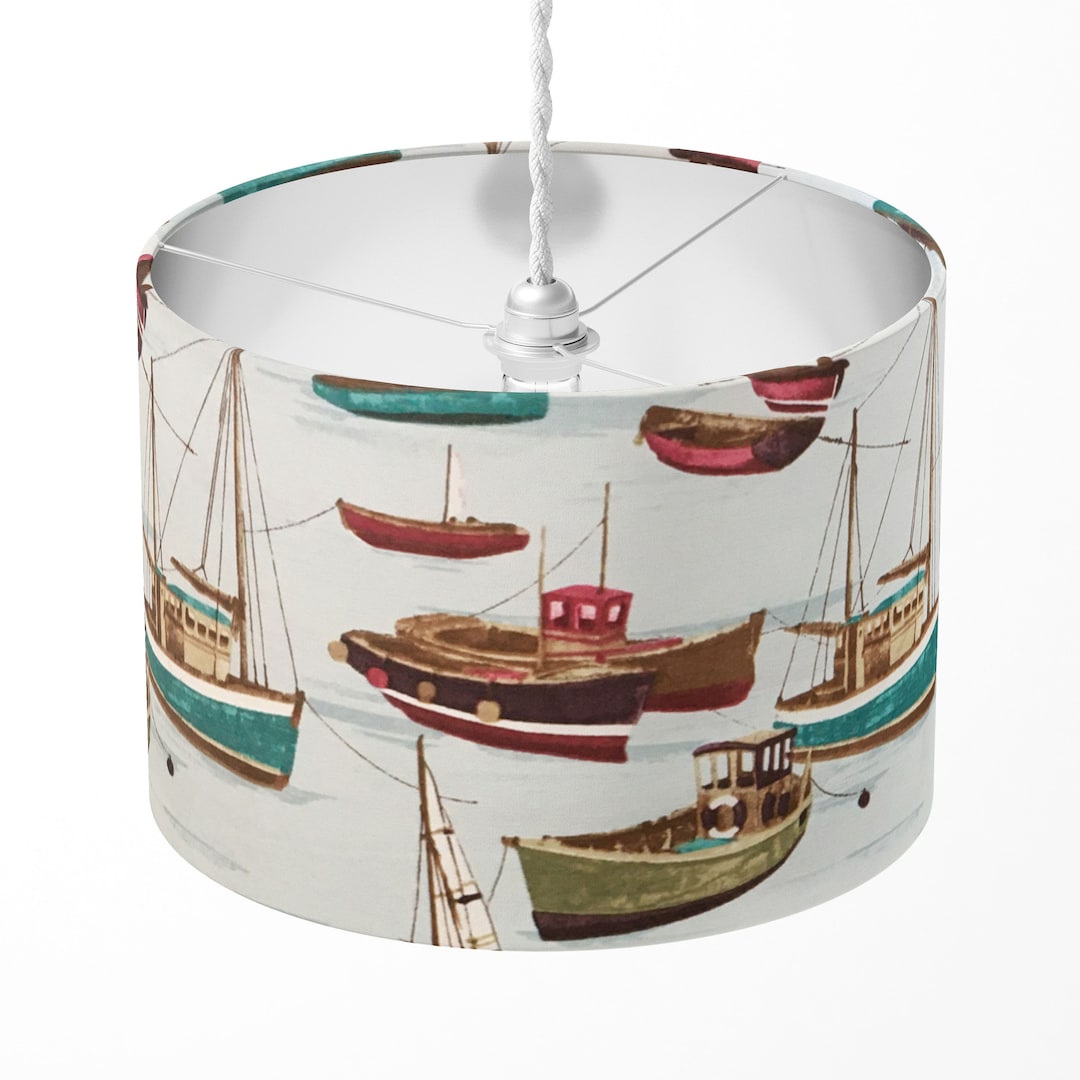 Nautical Lamp Shade Sailboat Lampshade Watercolour Etsy