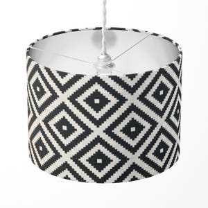 Black White Lampshade, Geometric Lampshade, Diamond Lamp Shade, Monochrome Bohemian Modern Table Floor Ceiling Lampshade Home Decor Gift