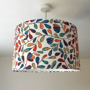 Colourful Lamp Shade, Watercolour Lampshade, Leaves Lampshade, Boho Art Print Lamp Shade for Floor Lamp Pendant Living Room Bedroom Kitchen