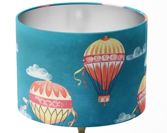 Balloon Lampshade, Watercolour Lampshade, Teal Lamp Shade, Cloud Light Shade, Blue Red Nursery Children Kids Table Ceiling Baby Room Decor