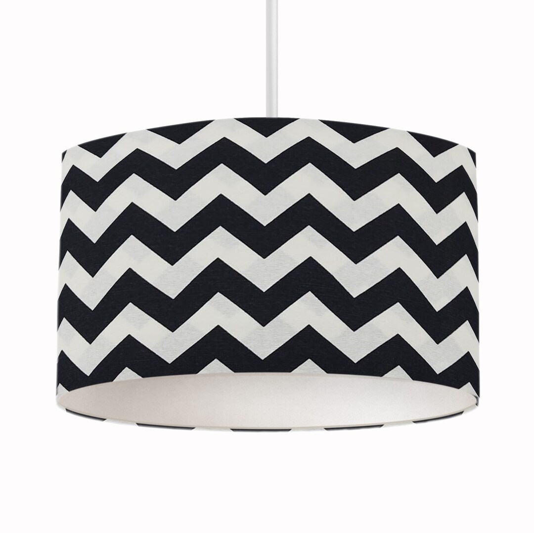Black and White Lampshade Zig Zag Pattern Lamp Shade Chevron Etsy