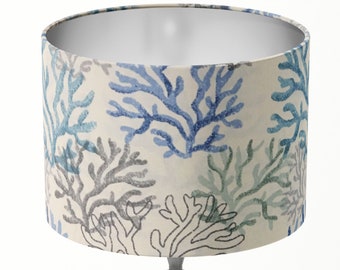 Nautical Lampshade, Ocean Lamp Shade, Blue White Lampshade, Coral Reef Seaside Coastal Lampshade for Chandelier Table Floor Lamp Pendant
