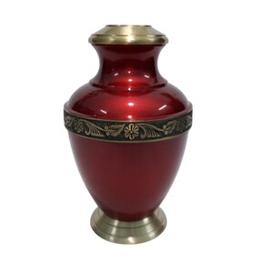 Lovely Red Handmade Adult Cremation Urn for Human Ashes