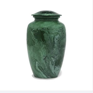 Glorious Green Marble Finish Adult Cremation Urn For Human Ashes