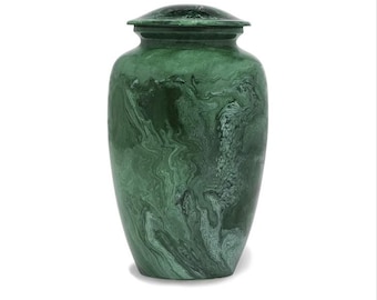 Glorious Green Marble Finish Adult Cremation Urn For Human Ashes