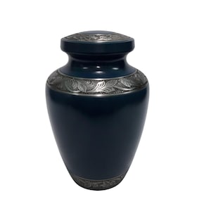 Urna de cremación con grabado floral: Urna para adultos con acabado mate