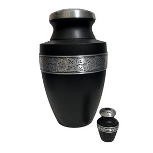 Stunning Handmade Metal Adult Cremation Urn with keepsake for human ashes