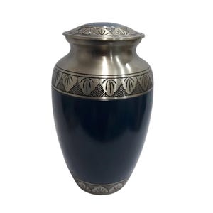 Engraved Metal Cremation Urn: Handmade Adult Urn for Ashes