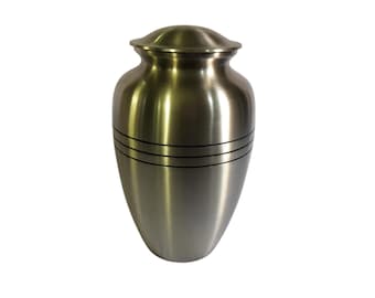 Classic Brass Handmade Metal Pewter Cremation Adult Urn for Human Ashes