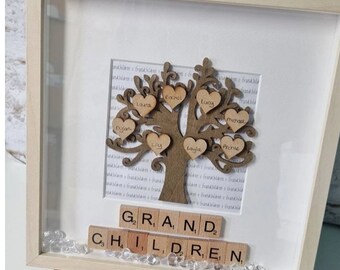 Gift for Grandparents, Grandchildren, Family Tree, Gift for them, Gift from Grandchildren, Gift from Grandkids,